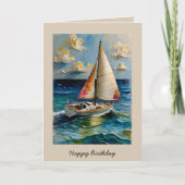 Gelukkige verjaardag zeilen kaart (Voorkant)