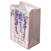 Gelukkige verjaardag zo zoete roze strepen druiven medium cadeauzakje (Voorkant Gekanteld)