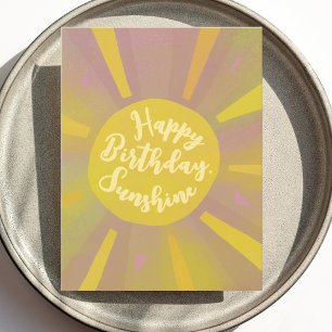 Gelukkige Verjaardag Zonneschijn Handgeschilderd B Briefkaart