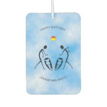 Gelukkige verjaardag, zonnige dag feest dansers