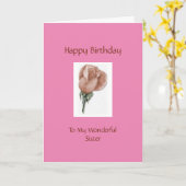 Gelukkige verjaardag zus - Rozenkaart Kaart (Gele Bloem)
