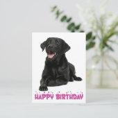 Gelukkige Verjaardag Zwarte Labrador Retriever Pup Briefkaart (Staand voorkant)