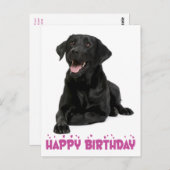 Gelukkige Verjaardag Zwarte Labrador Retriever Pup Briefkaart (Voorkant / Achterkant)