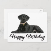 Gelukkige Verjaardag Zwarte Labrador Retriever Pup Briefkaart (Voorkant / Achterkant)