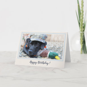 Gelukkige Verjaardag Zwarte Labrador Schattigee Ee Kaart