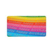 Gelukkige Verjaardagsachtergrond Etiket (Voorkant)