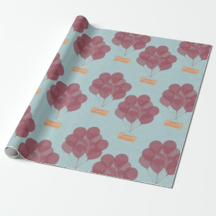 Gelukkige verjaardagsballonnen cadeaupapier