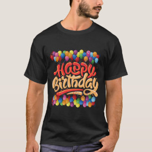 Gelukkige Verjaardagsballonnen die T-shirt ontwerp