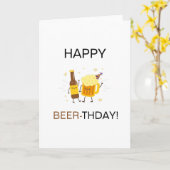 Gelukkige verjaardagsbierliefhebber grappig woords kaart (Gele Bloem)