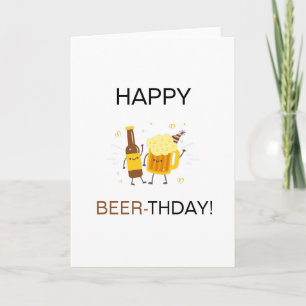 Gelukkige verjaardagsbierliefhebber grappig woords kaart