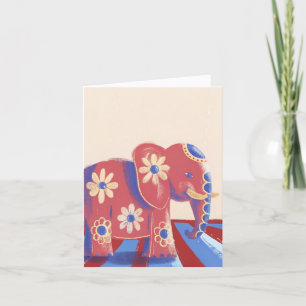 Gelukkige verjaardagsboodschap bloemenolifantenfol bedankkaart