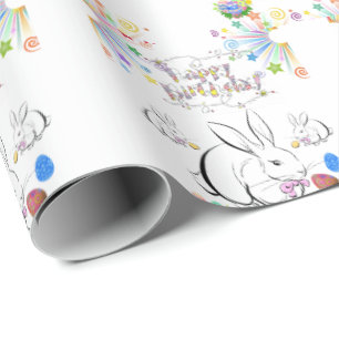 Gelukkige Verjaardagscadeau Wrapping Papier Konijn