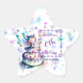 Gelukkige Verjaardagsfee 01 Ster Sticker (Voorkant)