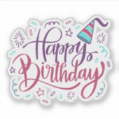 Gelukkige verjaardagsfeestje sticker (Voorkant)