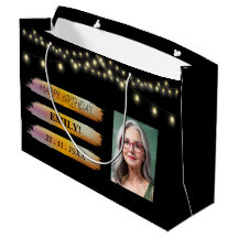 Gelukkige Verjaardagsfoto Elegant Zwart Wit Feest