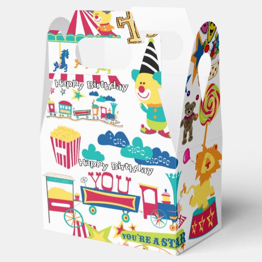 Gelukkige Verjaardagsgevel Favorietendoos Carnaval Bedankdoosjes (Geopend)