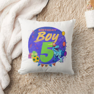 Gelukkige Verjaardagsjongen 5e Vijfde Verjaardag D Kussen