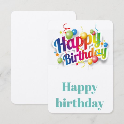 Gelukkige verjaardagskaart bedankkaart (Voorkant / Achterkant)