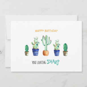 Gelukkige Verjaardagskaart met cactussen voor vrie Kaart