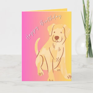 Gelukkige Verjaardagskaart met Hond Graphic, Roze Bedankkaart