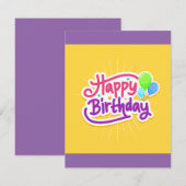 Gelukkige verjaardagskaart! notitiekaartje (Voorkant / Achterkant)