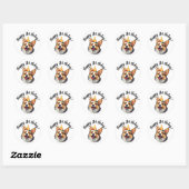 Gelukkige Verjaardagskegel Corgi Ronde Sticker (Vel)
