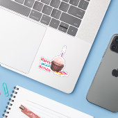 Gelukkige verjaardagsknippen sticker (Laptop met iPhone)