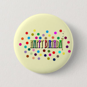 gelukkige verjaardagsknop ronde button 5,7 cm