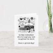 Gelukkige Verjaardagsmedewerker, die lachende Kaar Kaart (Voorkant)