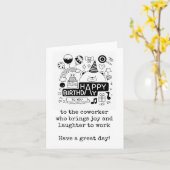 Gelukkige Verjaardagsmedewerker, die lachende Kaar Kaart (Gele Bloem)