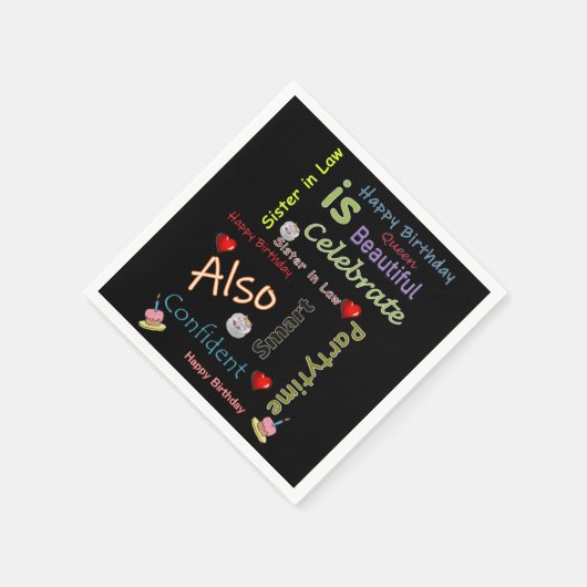 Gelukkige Verjaardagspapier Servetten Zuster in Re (Hoek)