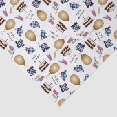 Gelukkige Verjaardagspatroon in het Blauwe Weefsel Tissuepapier (Detail)