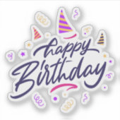 Gelukkige verjaardagssticker sticker (Voorkant)