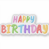 Gelukkige verjaardagssticker sticker (Voorkant)