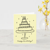 Gelukkige Verjaardagstaart grillige Schets Doodle