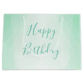 Gelukkige Verjaardagstekst Mint Groene Kleur Moder Groot Cadeauzakje (Voorkant)