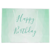 Gelukkige Verjaardagstekst Mint Groene Kleur Moder Groot Cadeauzakje (Achterkant)