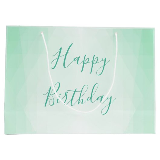 Gelukkige Verjaardagstekst Mint Groene Kleur Moder Groot Cadeauzakje (Achterkant)