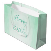 Gelukkige Verjaardagstekst Mint Groene Kleur Moder Groot Cadeauzakje (Achterkant Gekanteld)