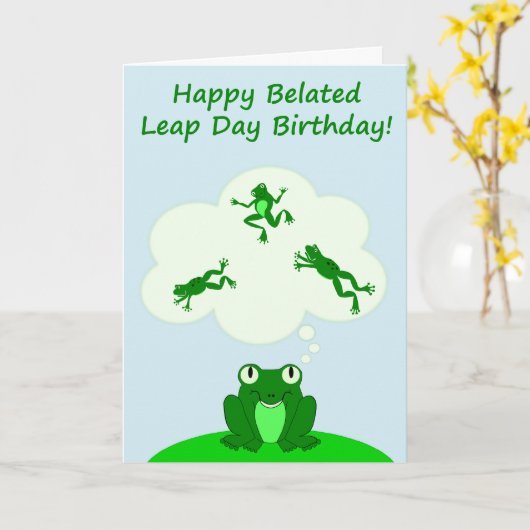 Gelukkige Verlate Leap Dag Verjaardag! Kaart (Gele Bloem)