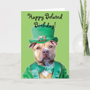 Gelukkige Verlate Verjaardag Ierse Pitbull kaart
