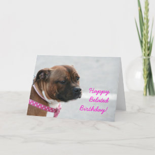 Gelukkige Verlate Verjaardag Staffordshire Terrier Kaart