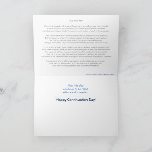 Gelukkige Verlengingsdag Kaart (Binnen)