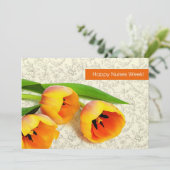 Gelukkige verpleegkundigen week. Lentetulpen Platt Kaart (Staand voorkant)