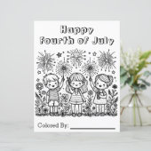 Gelukkige vierde juli | kleurplaat (Staand voorkant)