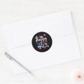 Gelukkige Vierde Juli Patriottische Amerikaanse Vl Ronde Sticker (Envelop)