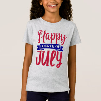 Gelukkige vierde van juli meisjes t-shirt
