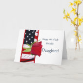 Gelukkige vierde verjaardag van roos dochter van j kaart (Gele Bloem)