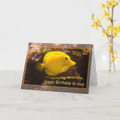 Gelukkige Vissen Blup -blup Kaart (Gele Bloem)