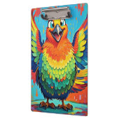 Gelukkige vogel kleurrijke abstracte kunst klembord (Links)